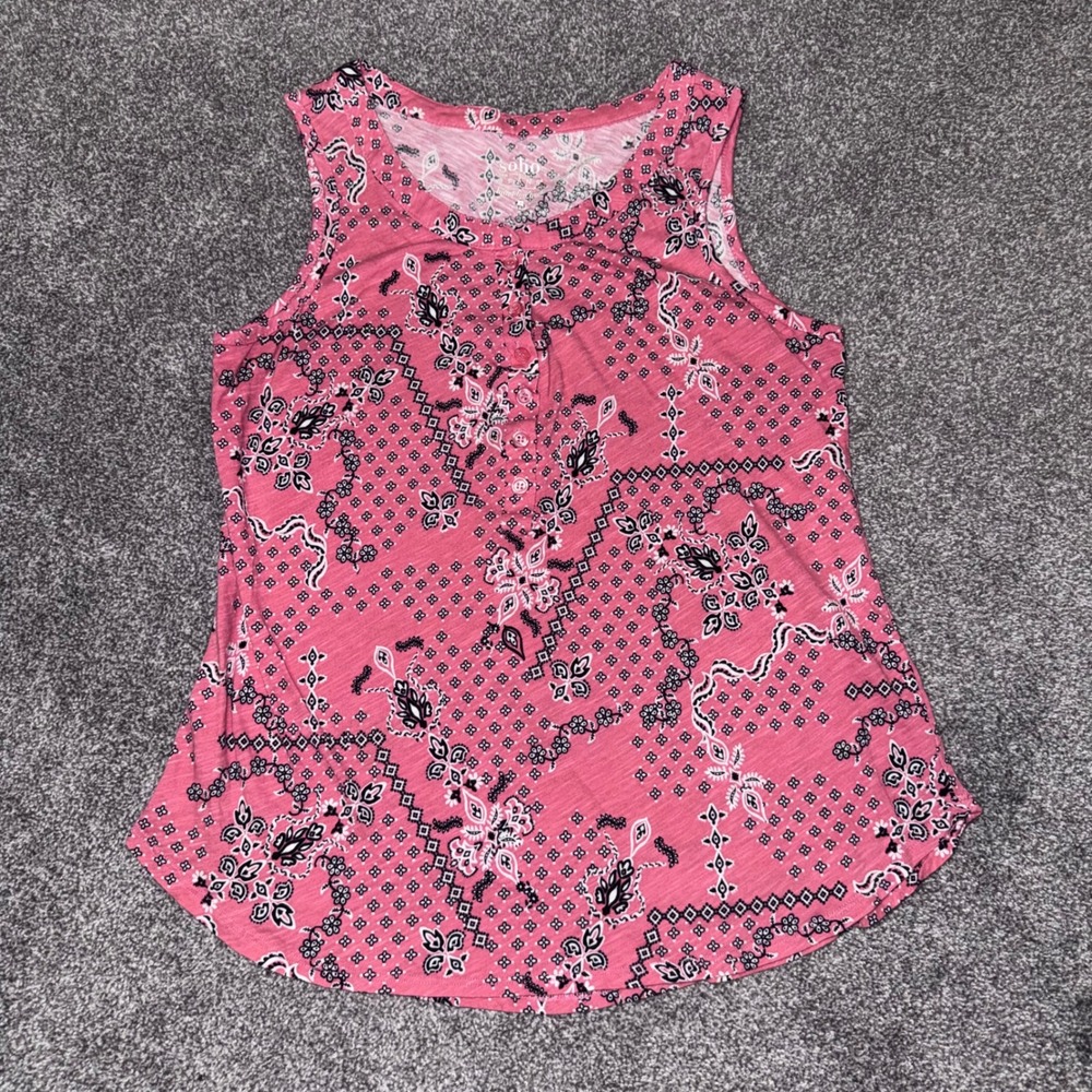 Soho NY&C Women's Pink and White Sleeveless Tank Top Size Medium